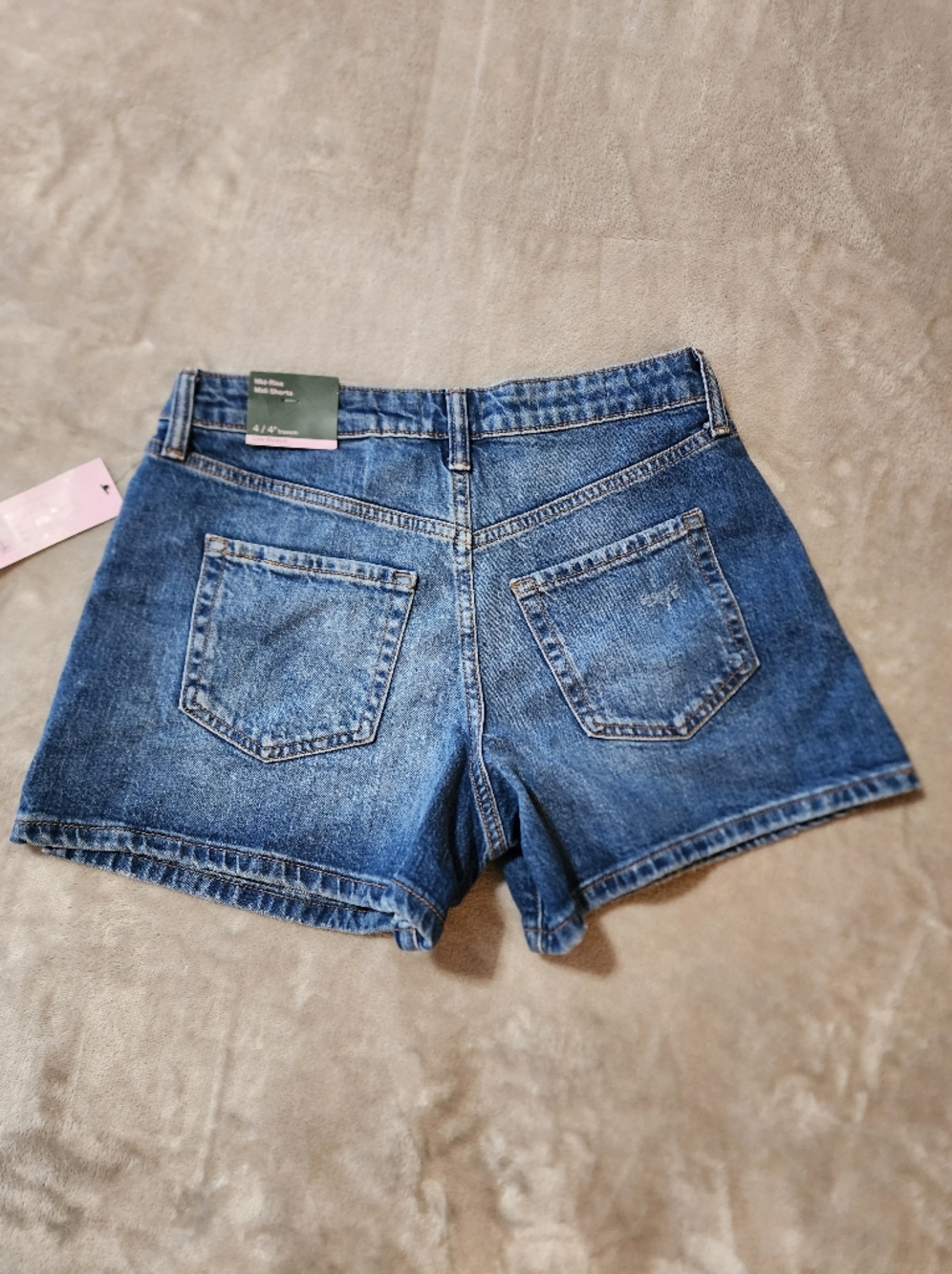 Denim Shorts NWT | Mid Rise Classic Blue Everyday Jean Shorts | 4 - Picture 8 of 8